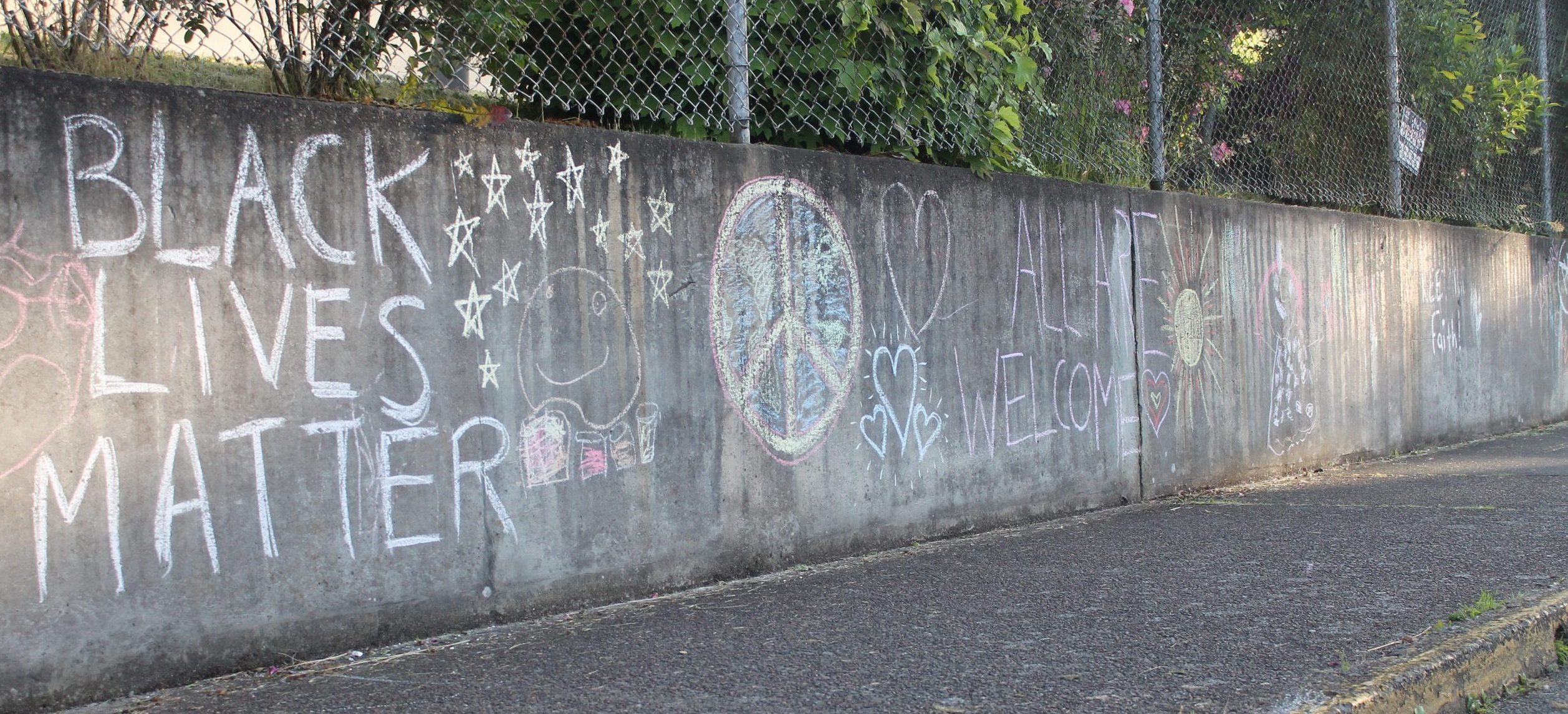 Racist Graffiti Replaced With Positive Chalk Messages At McKinley Elementary