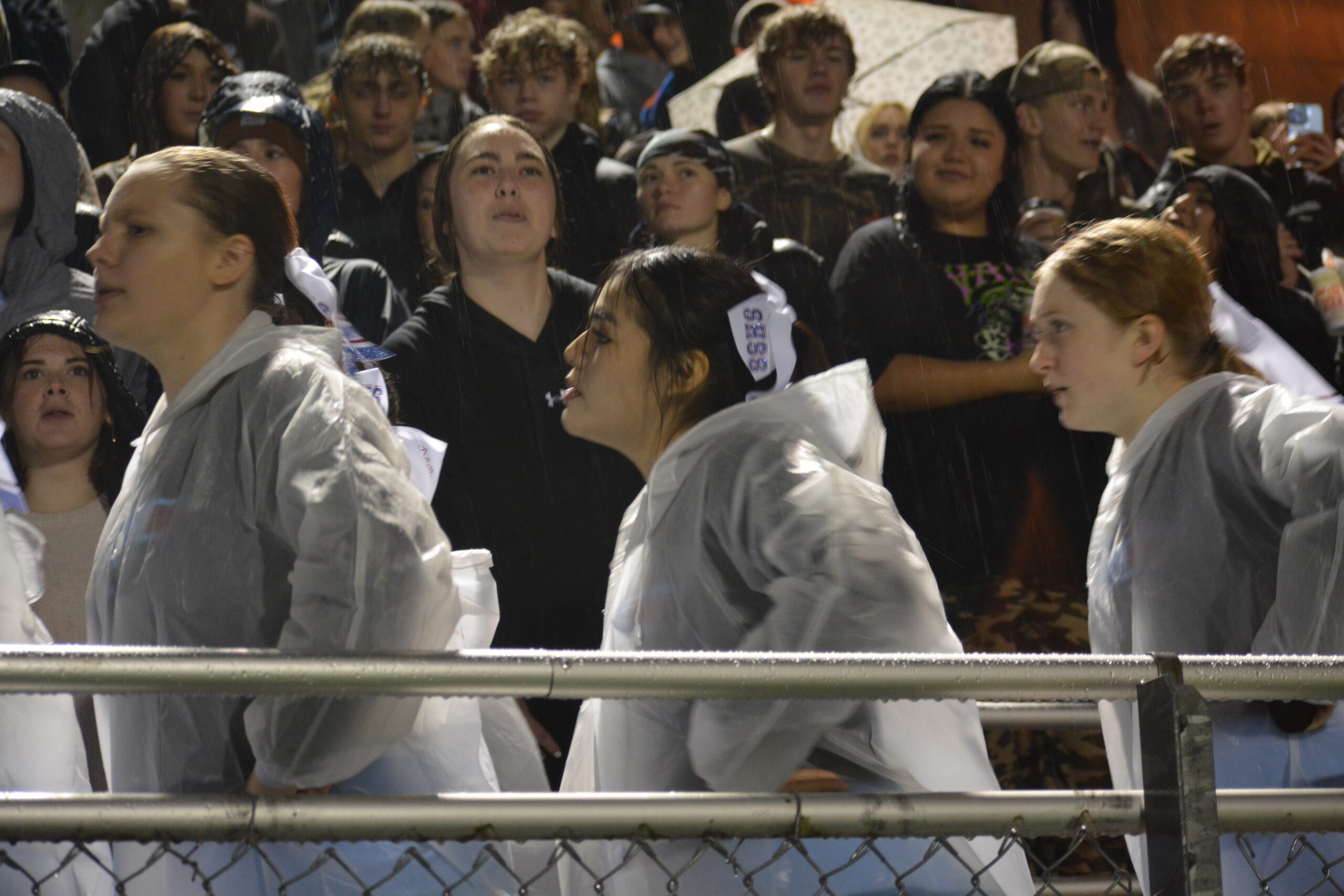 South Salem High School's student section cheers for their varsity football team.
