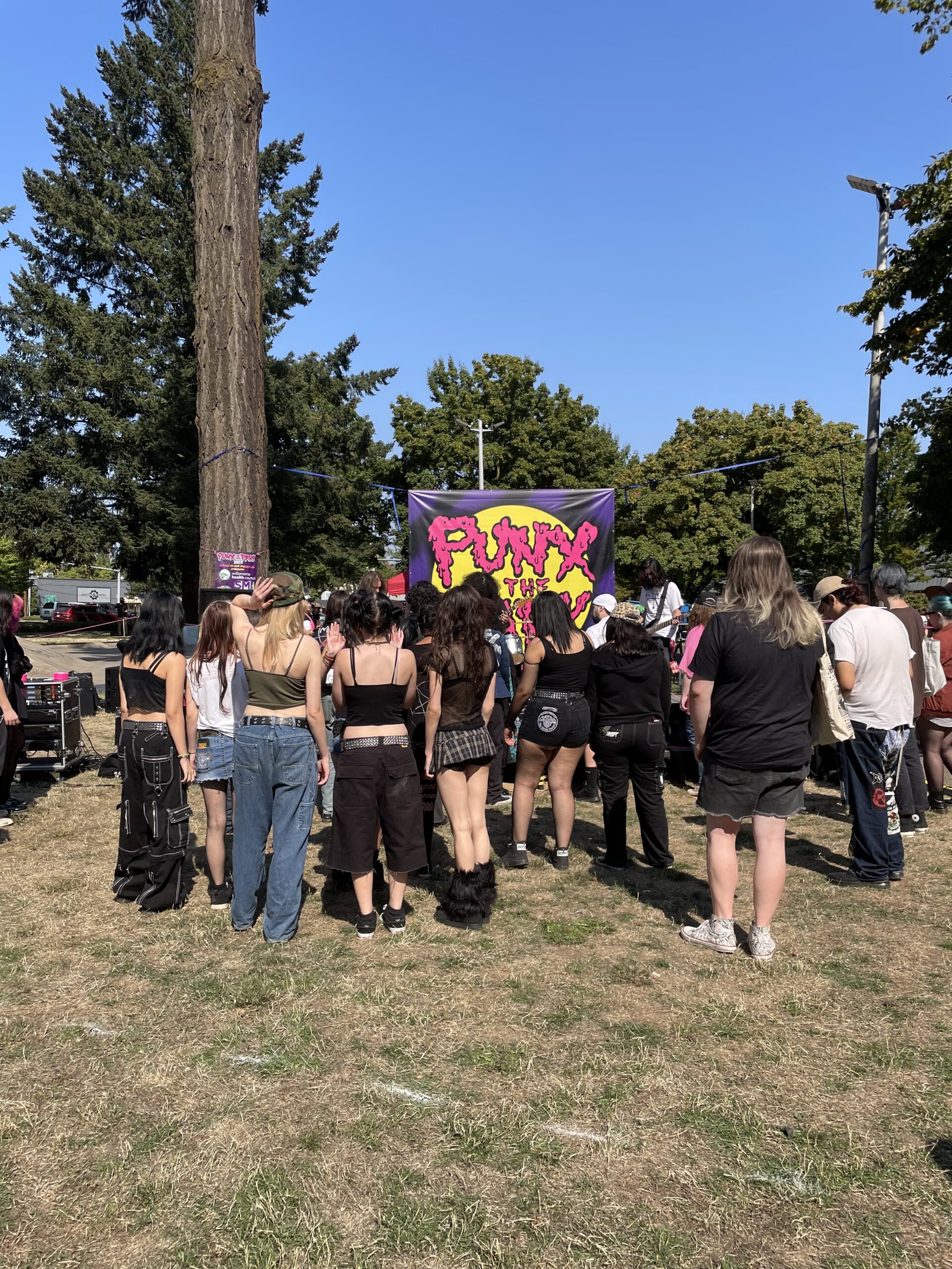 Music Enthusiasts gather around the stage at 2023 Punk In The Park festival at Marion Square Park.