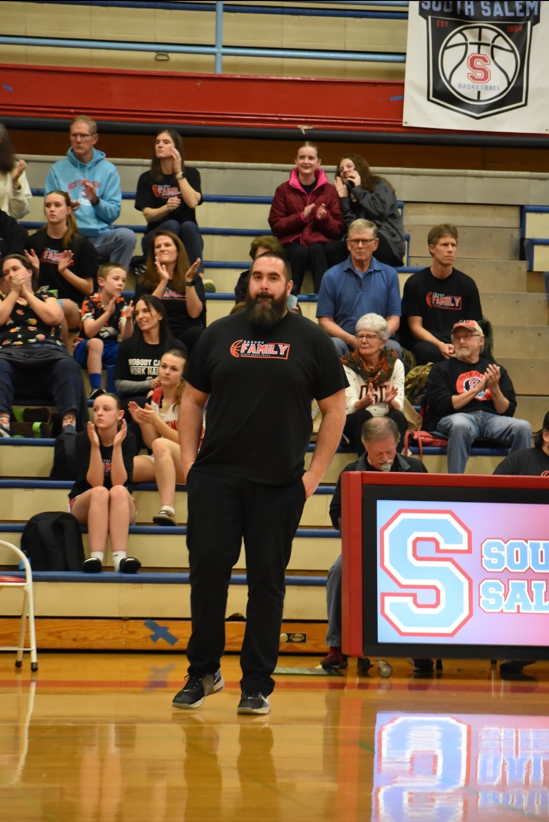 Coach Lewis at a South girl's basketball game. Photo taken by Stephanie Romeo.