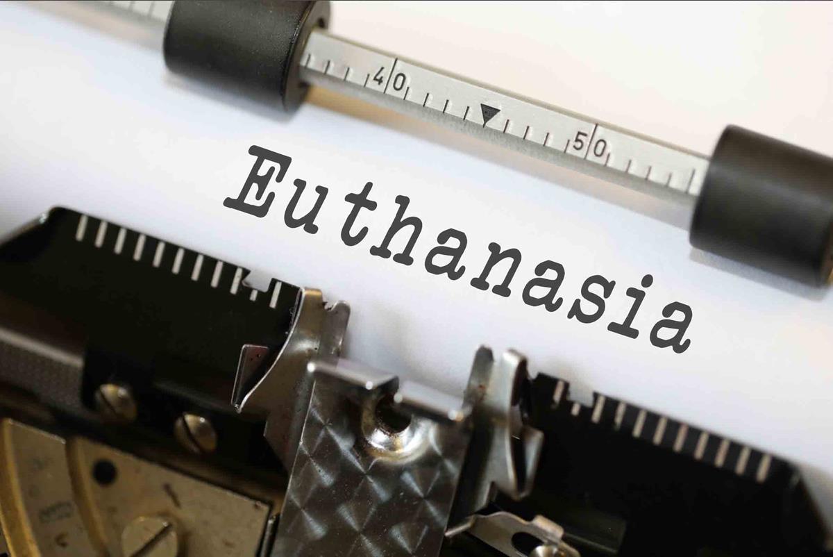 Typewriter writing the words "Euthanasia." Image provided by Alpha Stock Images - http://alphastockimages.com/