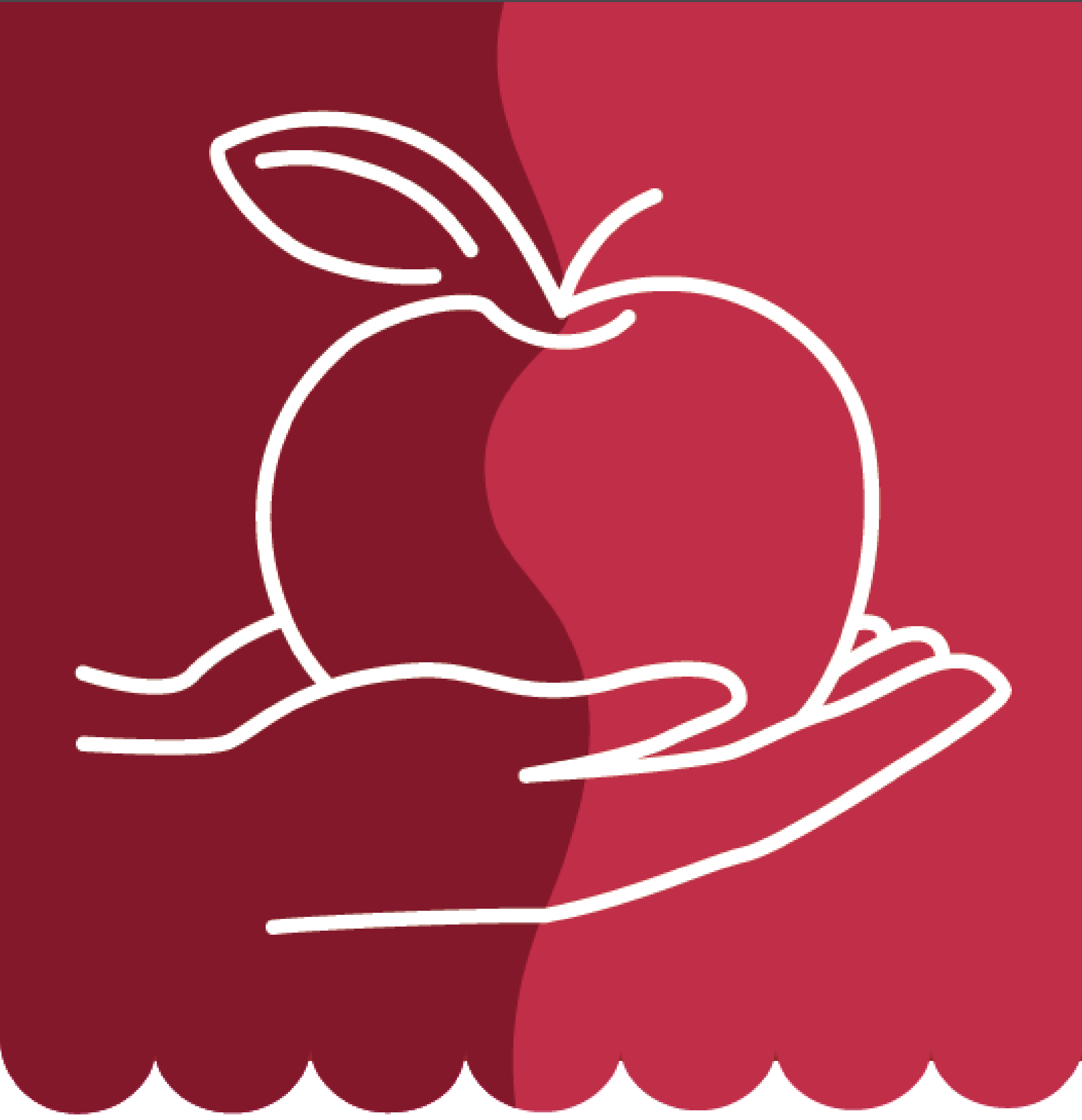 Crystal Apple Awards graphic. Hand holding an apple.