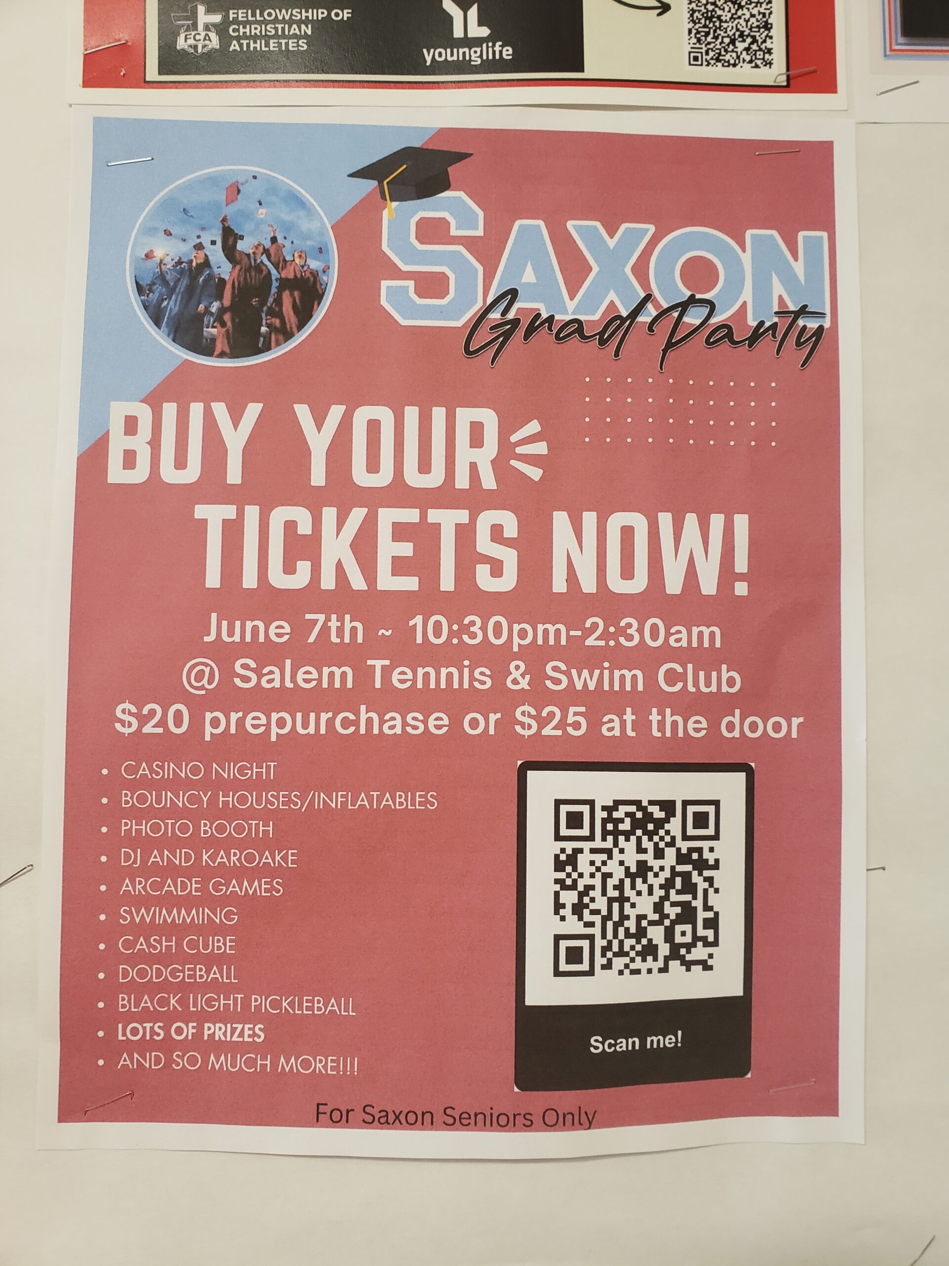 South graduation party poster. Photo taken by Cecelia Magness.