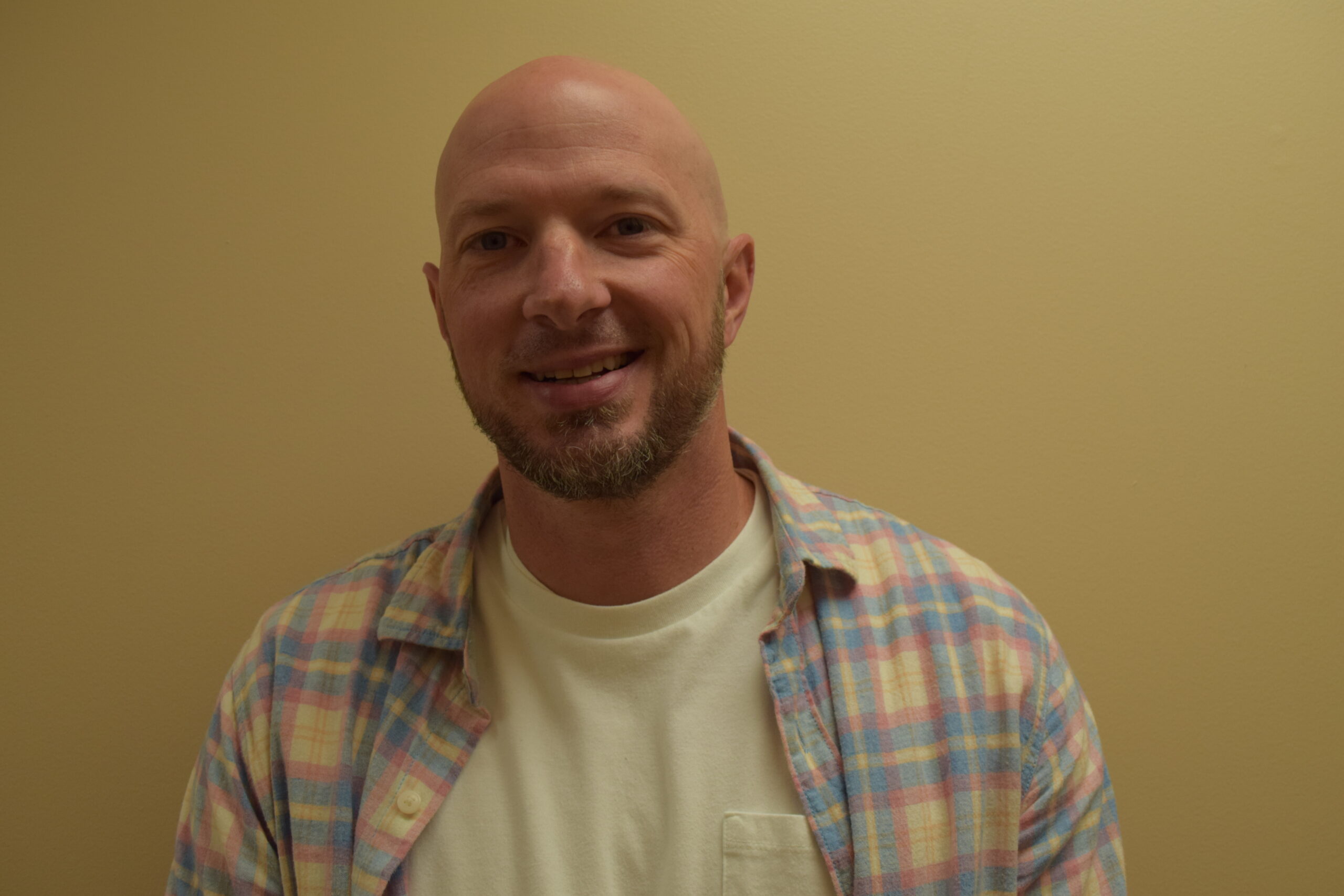 South Salem High School counselor Ryan Marshall posing for a photo.