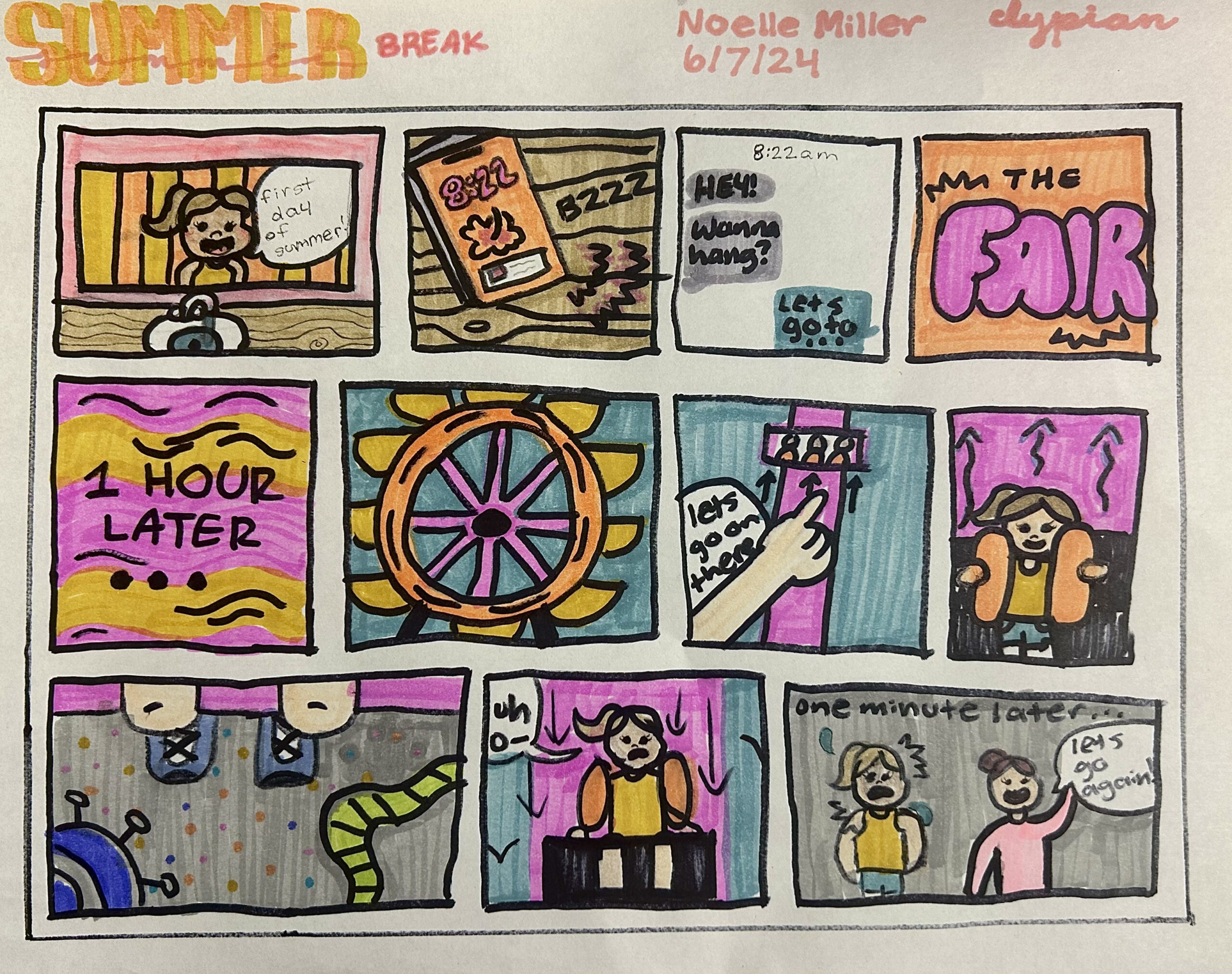 A comic done by Clypian photographer Noelle Miller