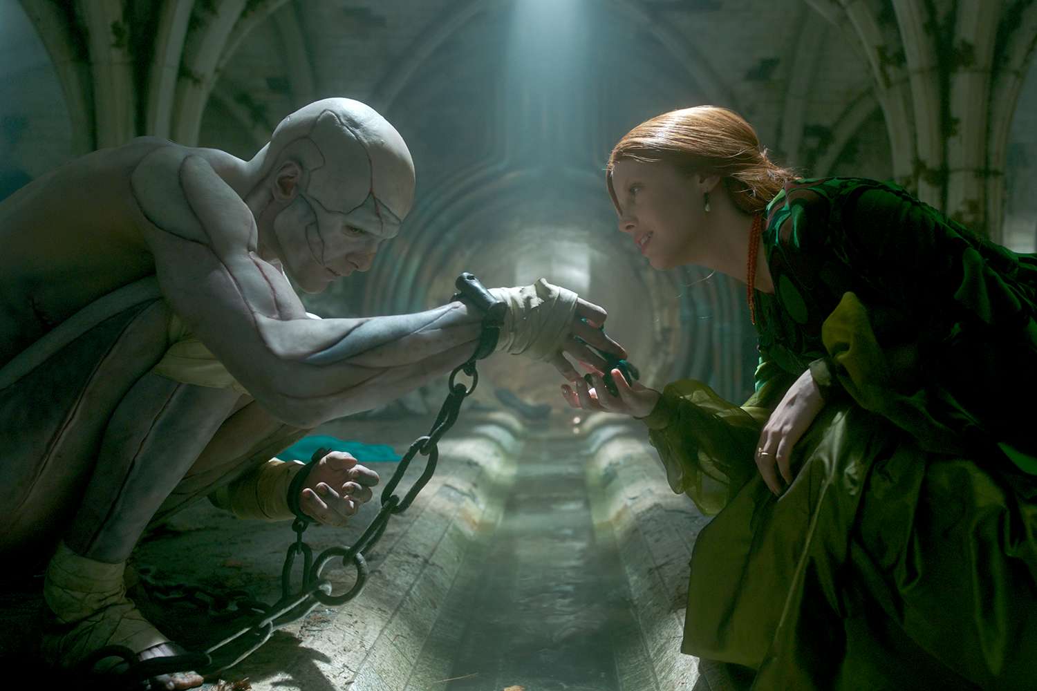 A photo of a scene from "Frankenstein"