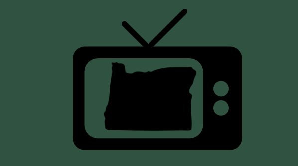 TV with the shape of Oregon inside