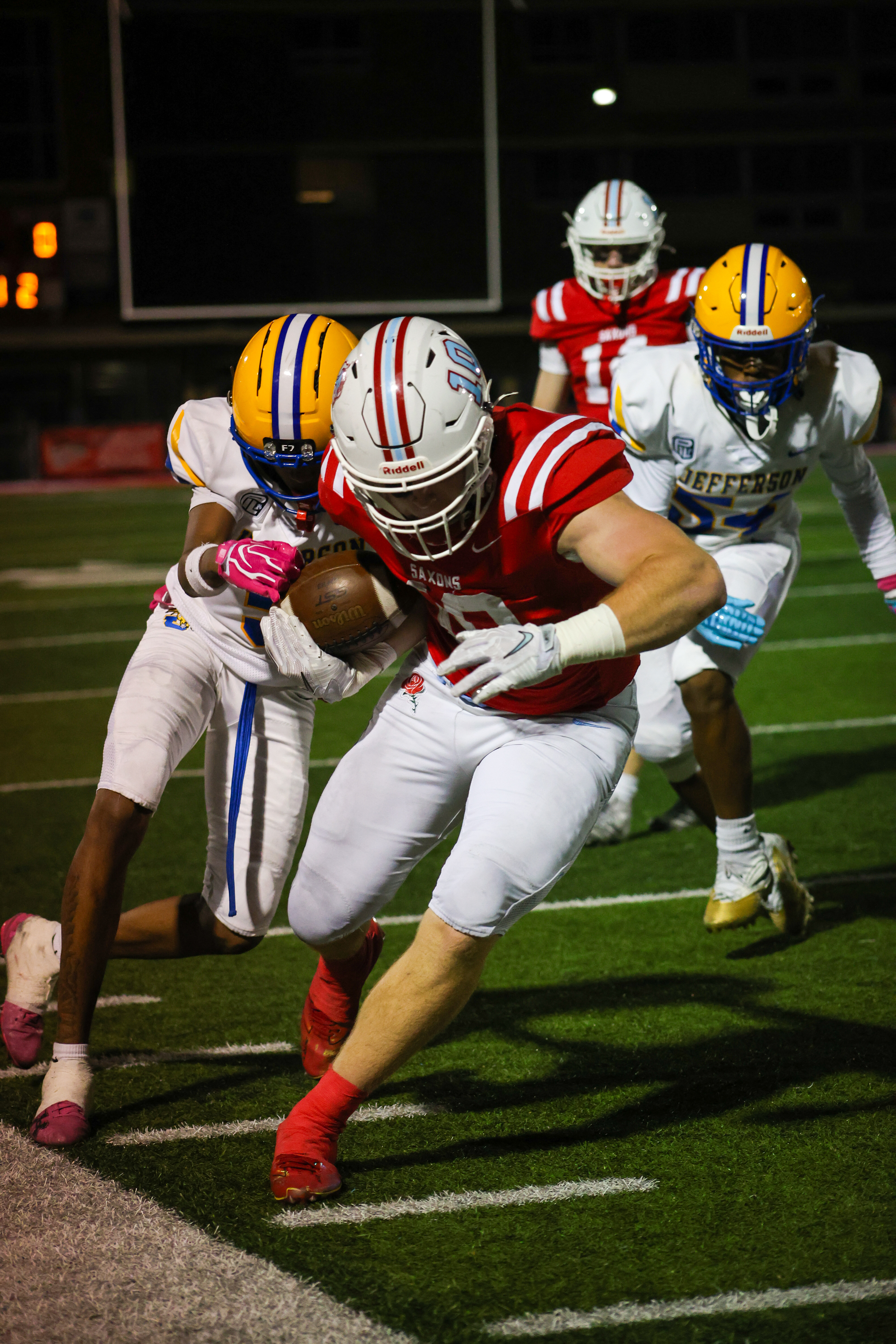 Benjamin Greer '27 advances down field on the sideline